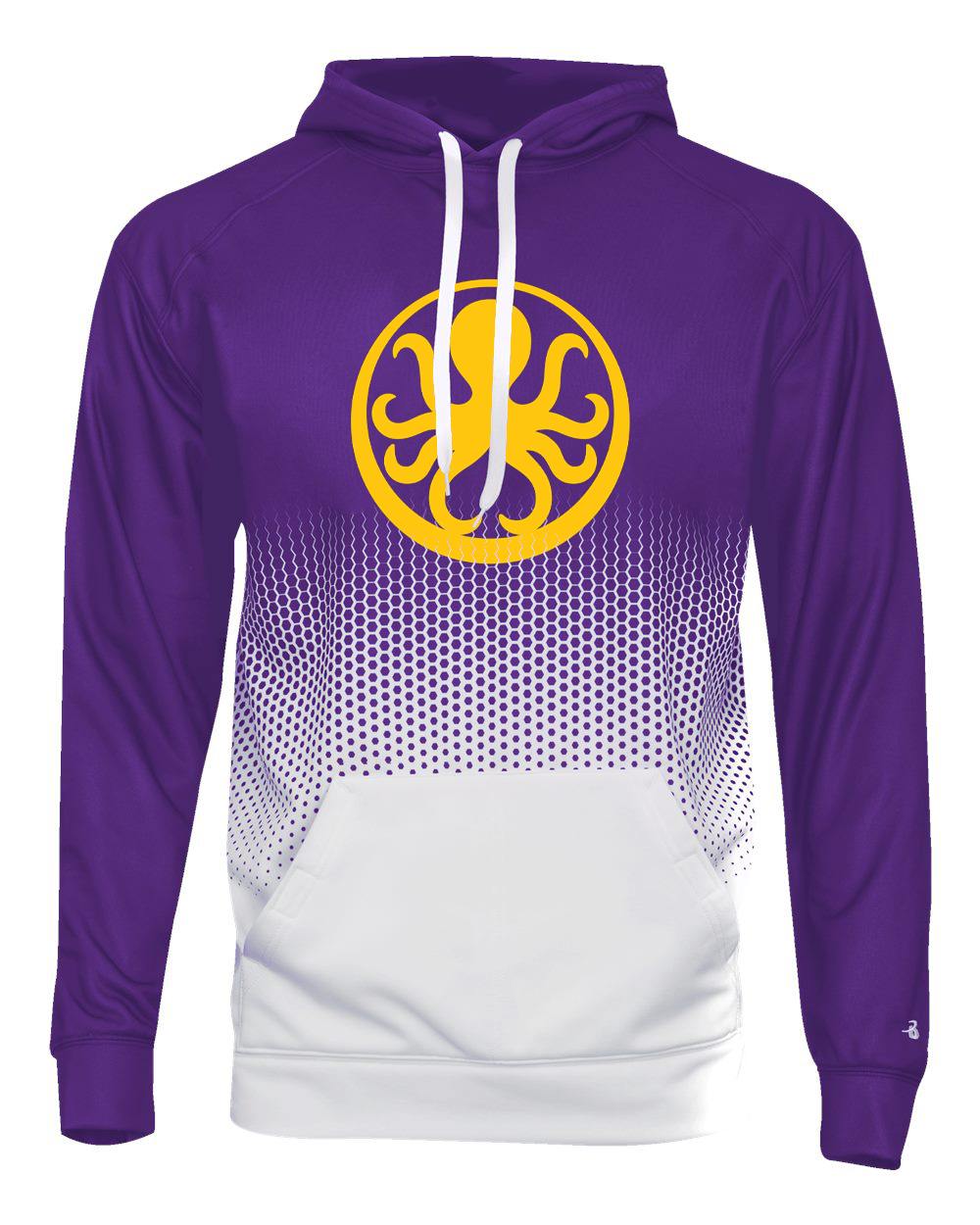 Octopi Hex Pullover Hoodie - Purple